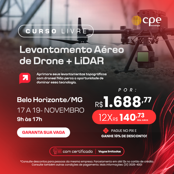 Curso Levantamento de Drone + Lidar (Belo Horizonte - MG)