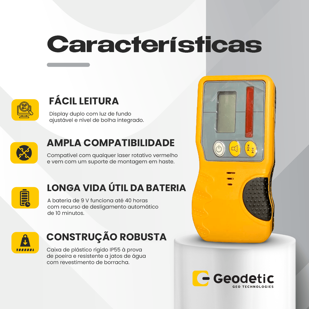 Sensor Detector de Laser Vermelho Universal Com Suporte e Bolha – Alta Precisão