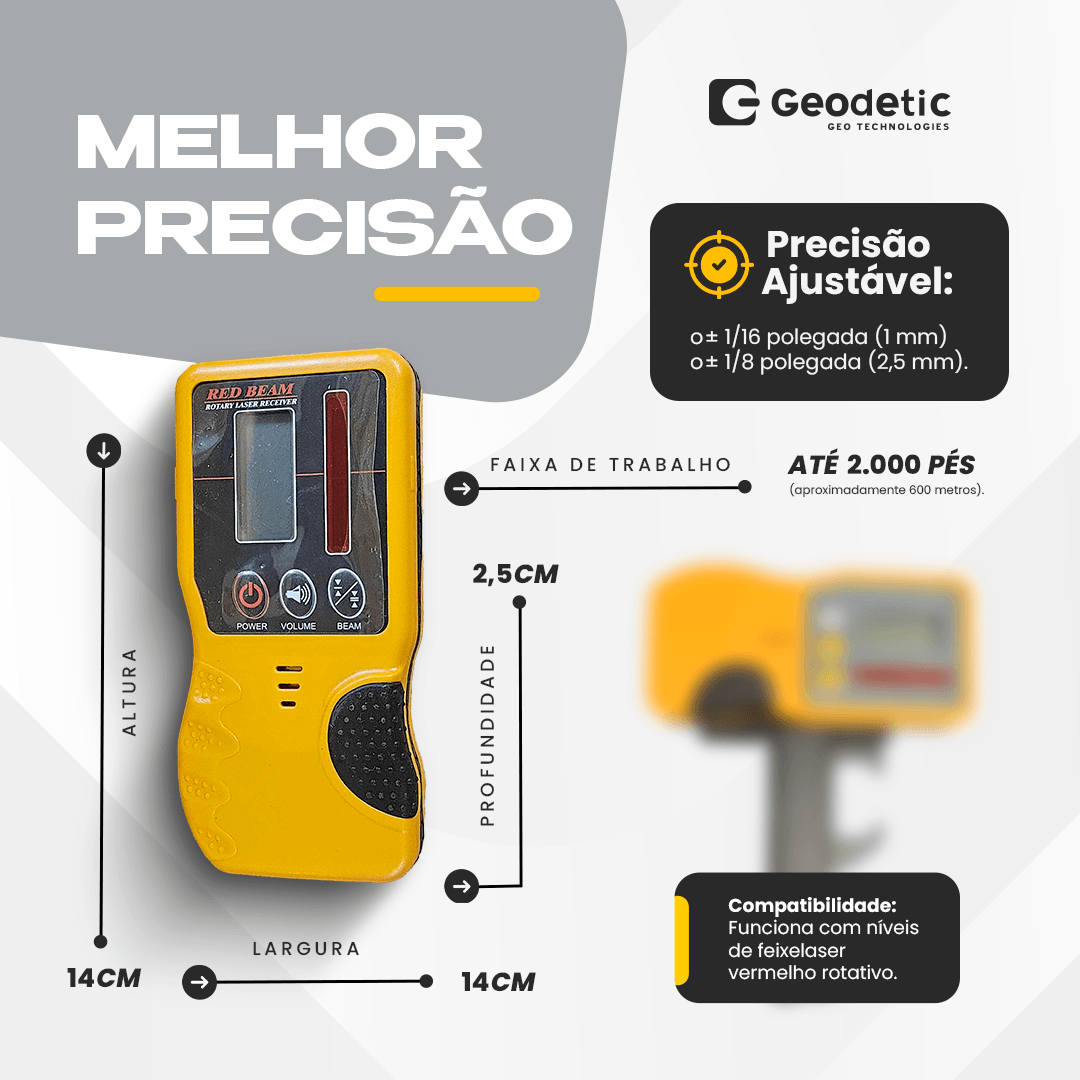 Sensor Detector de Laser Vermelho Universal Com Suporte e Bolha – Alta Precisão