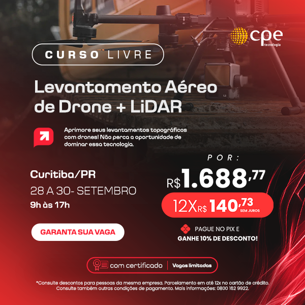 Curso Levantamento de Drone + Lidar (Curitiba - PR)