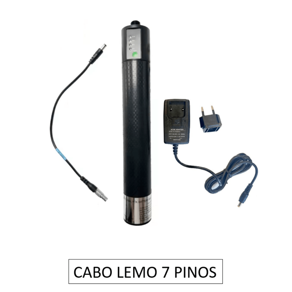 Bateria Bastão para Receptor GPS RTK - 10000 mAh + Cabo LEMO 7 pinos