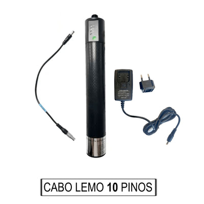 Bateria Bastão para Receptor GPS RTK - 10000 mAh + Cabo LEMO 10 pinos