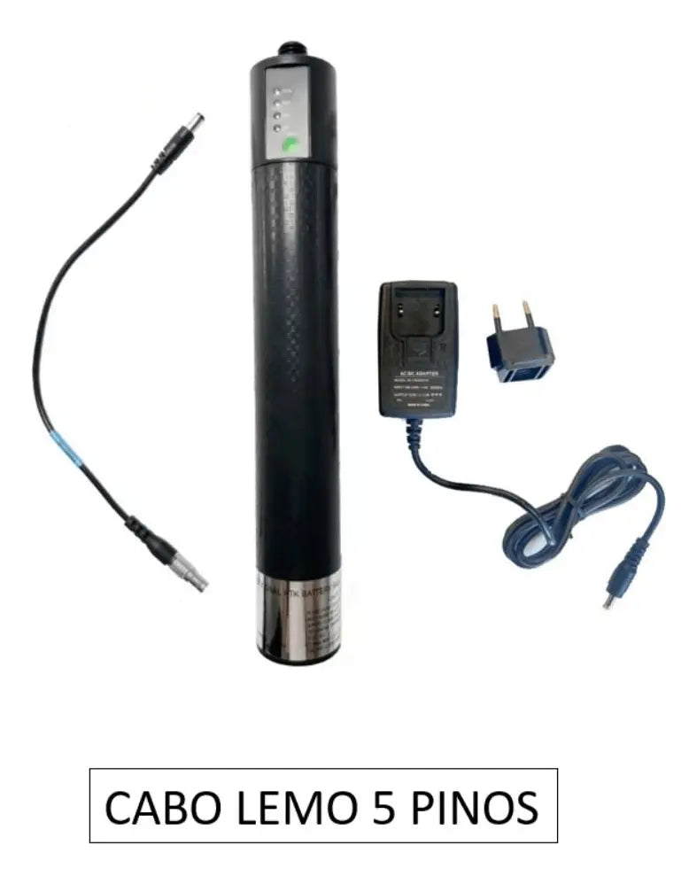Bateria Bastão Para Receptor Gps Rtk + Cabo Lemo 5 Pinos