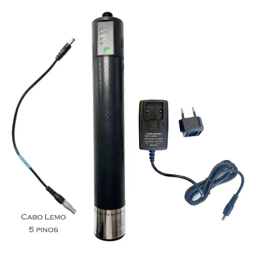 Bateria Bastão Para Receptor Gps Rtk + Cabo Lemo 5 Pinos