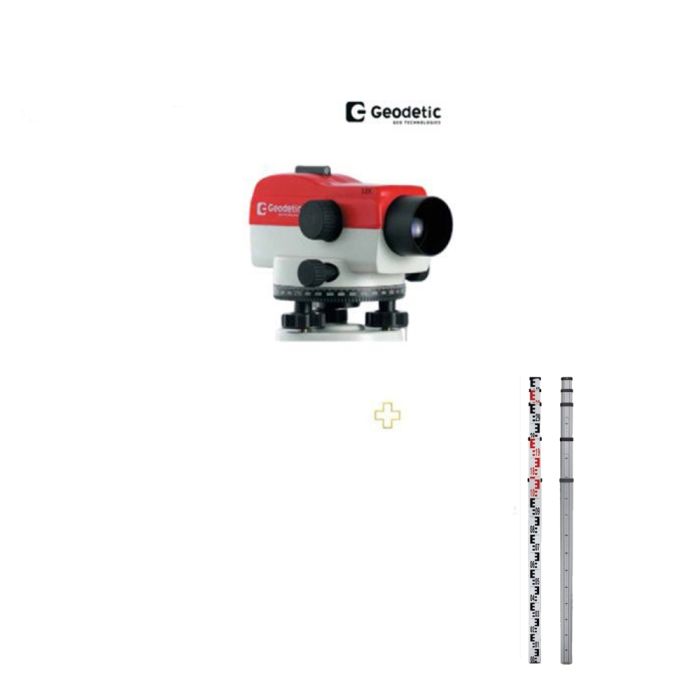Combo Nível Óptico Geodetic NDS32x + Mira (Régua) Topográfica