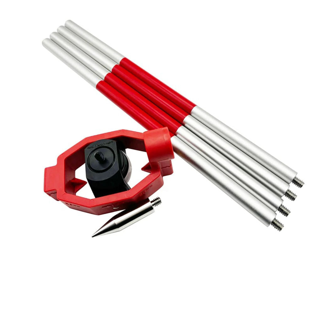 Mini Prisma de Encaixe Tipo Leica com 4 Hastes para Estação Total